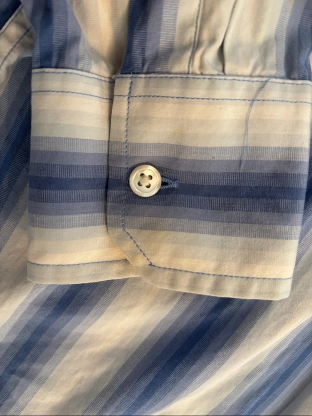 Banana Republic Blue & White Vertical Stripe Button-Down Shirt